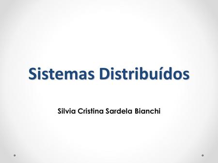 Sistemas Distribuídos