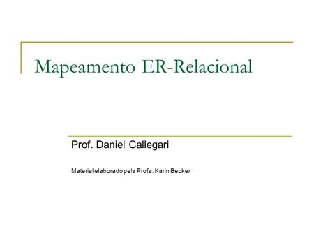 Mapeamento ER-Relacional