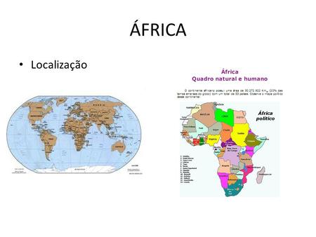ÁFRICA Localização.