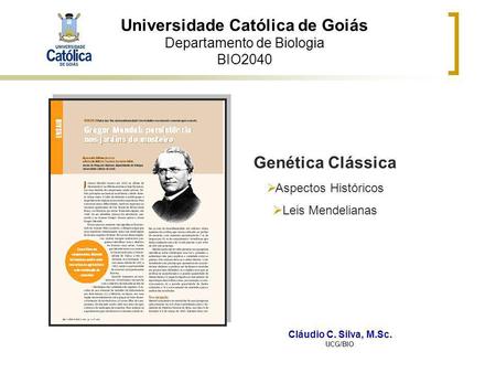 Universidade Católica de Goiás Departamento de Biologia BIO2040