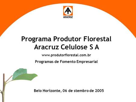 Programa Produtor Florestal Aracruz Celulose S A