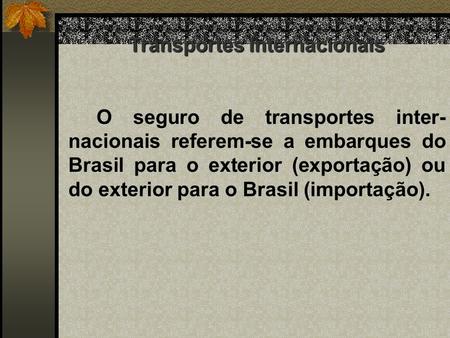 Transportes Internacionais