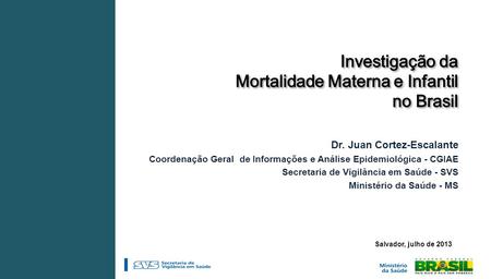 Investigação da Mortalidade Materna e Infantil no Brasil