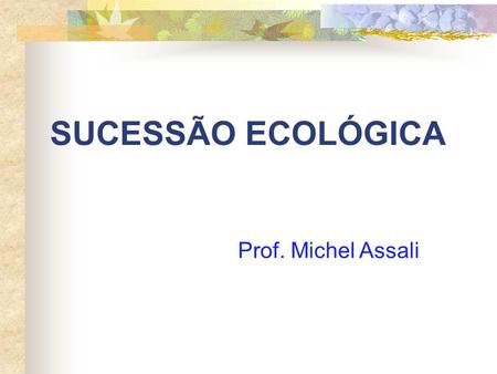 SUCESSÃO ECOLÓGICA Prof. Michel Assali.