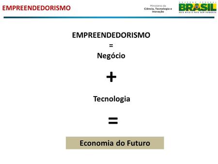 + = EMPREENDEDORISMO = Negócio Tecnologia Economia do Futuro