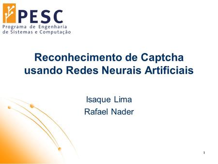 Reconhecimento de Captcha usando Redes Neurais Artificiais