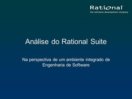 Análise do Rational Suite