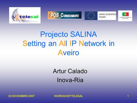 Projecto SALINA Setting an All IP Network in Aveiro