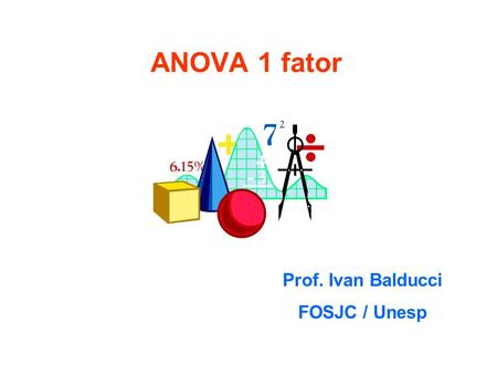 ANOVA 1 fator Prof. Ivan Balducci FOSJC / Unesp.