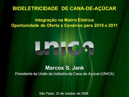 Marcos S. Jank BIOELETRICIDADE DE CANA-DE-AÇÚCAR