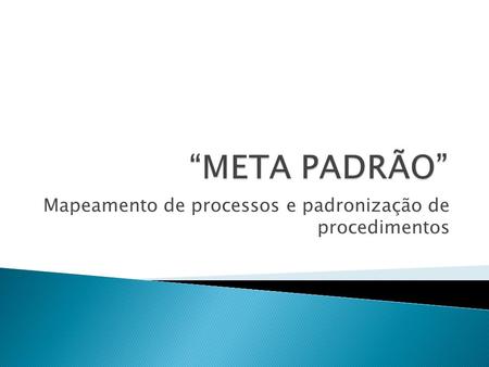 Mapeamento de processos e padronização de procedimentos