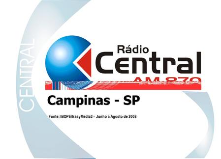 Campinas - SP Fonte: IBOPE/EasyMedia3 – Junho a Agosto de 2008.