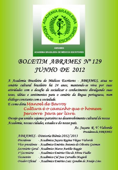 BOLETIM ABRAMES Nº 129 JUNHO DE 2012