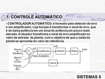 1. CONTROLE AUTOMÁTICO SISTEMAS II