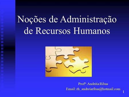 Noções de Administração de Recursos Humanos