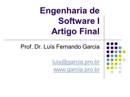 Engenharia de Software I Artigo Final