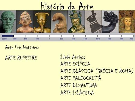História da Arte Arte Pré-histórica: ARTE RUPESTRE Idade Antiga: