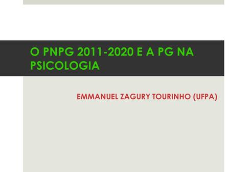 O PNPG E A PG NA PSICOLOGIA
