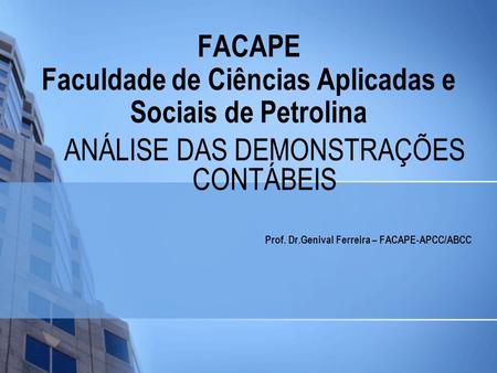 FACAPE Faculdade de Ciências Aplicadas e Sociais de Petrolina