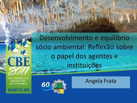 Desenvolvimento e equilíbrio sócio ambiental: Reflexão sobre o papel dos agentes e instituições Angela Frata.