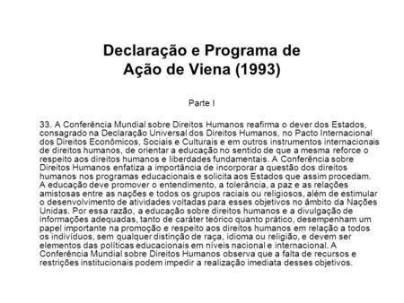Declaração e Programa de Ação de Viena (1993)