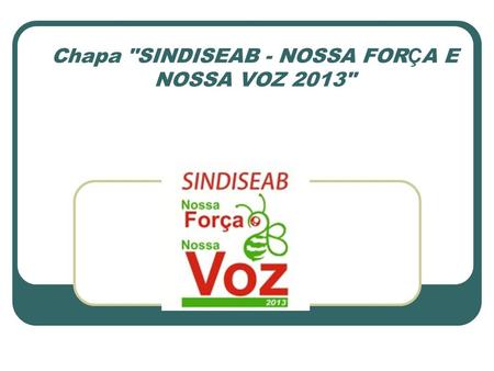 Chapa SINDISEAB - NOSSA FOR Ç A E NOSSA VOZ 2013
