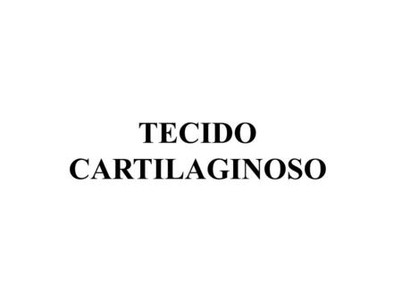 TECIDO CARTILAGINOSO.