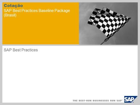 Cotação SAP Best Practices Baseline Package (Brasil)
