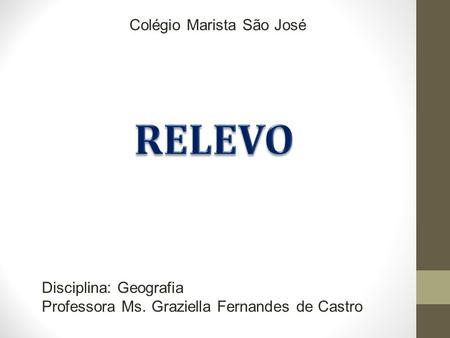 RELEVO Colégio Marista São José Disciplina: Geografia
