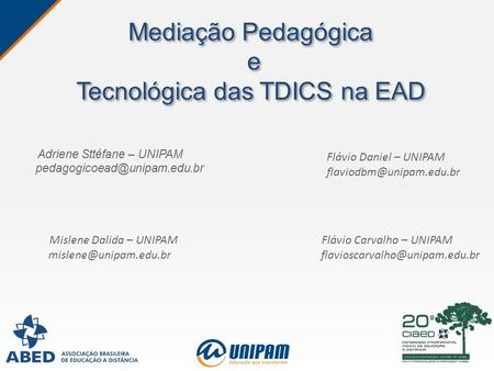 Mediação Pedagógica e Tecnológica das TDICS na EAD