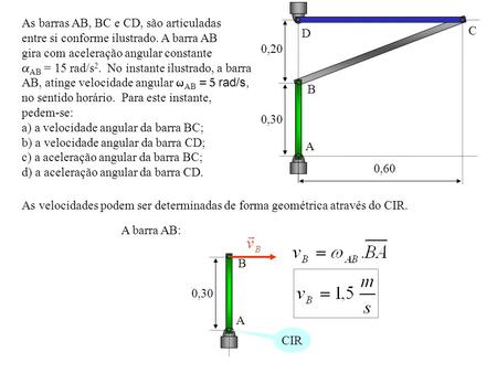 0,20 0,30 0,60 A B C D As barras AB, BC e CD, são articuladas