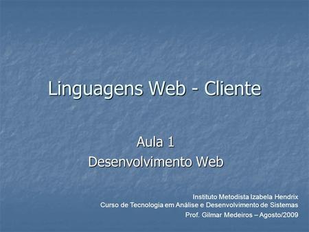 Linguagens Web - Cliente