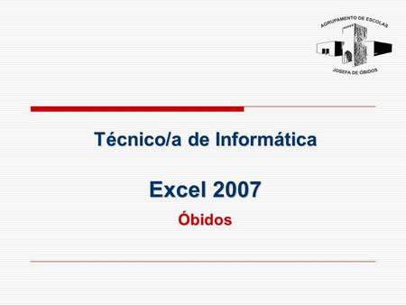 Técnico/a de Informática Excel 2007 Óbidos