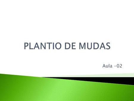 PLANTIO DE MUDAS Aula -02.