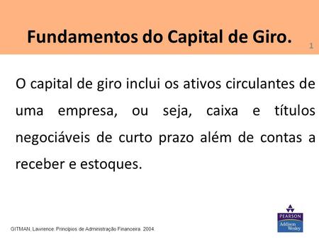 Fundamentos do Capital de Giro.