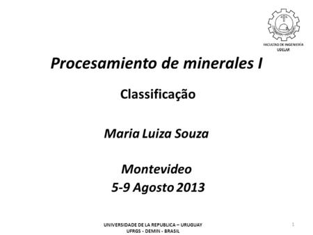 Procesamiento de minerales I Classificação