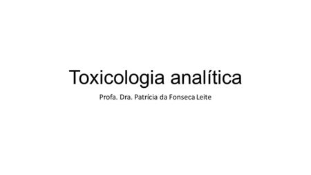Toxicologia analítica