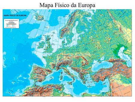 Mapa Físico da Europa.