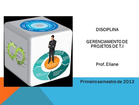 DISCIPLINA GERENCIAMENTO DE PROJETOS DE T.I Prof. Eliane Primeiro semestre de 2013.