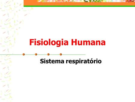 Fisiologia Humana Sistema respiratório.