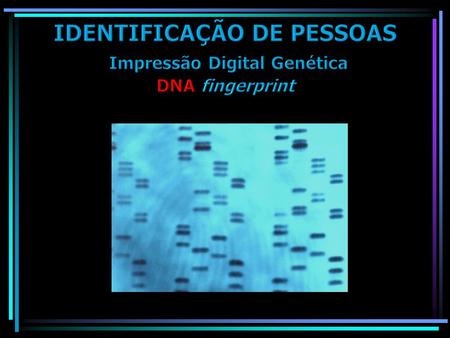 IDENTIFICAÇÃO DE PESSOAS Impressão Digital Genética DNA fingerprint