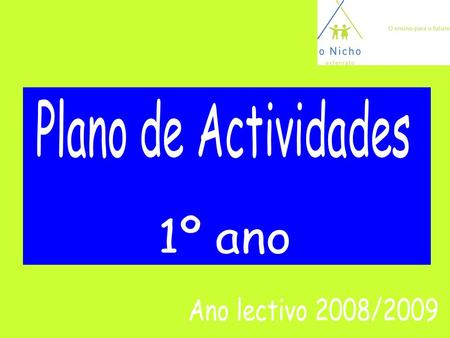 Plano de Actividades 1º ano Ano lectivo 2008/2009.