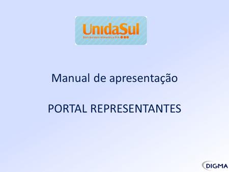 Manual de apresentação PORTAL REPRESENTANTES