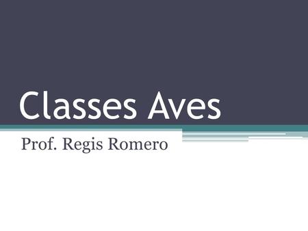 Classes Aves Prof. Regis Romero.
