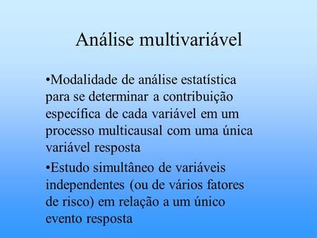 Análise multivariável