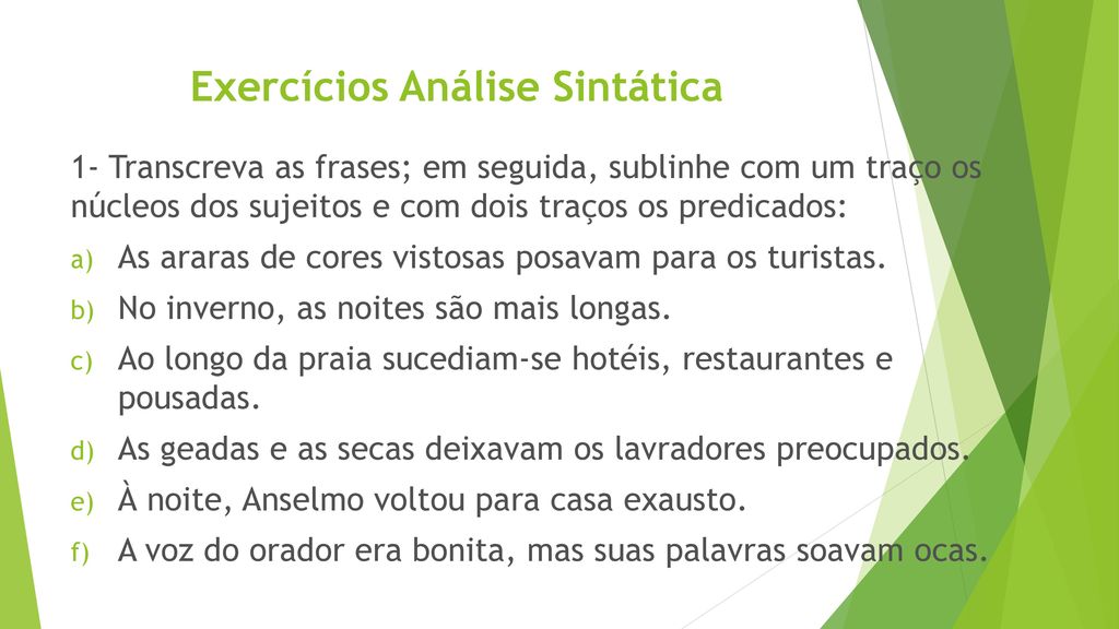 Revisão 3 Série - Análise Sintática, PDF