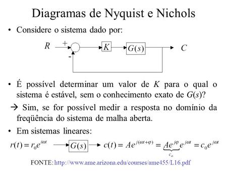 Diagramas de Nyquist e Nichols