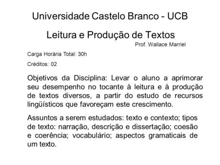 Universidade Castelo Branco - UCB
