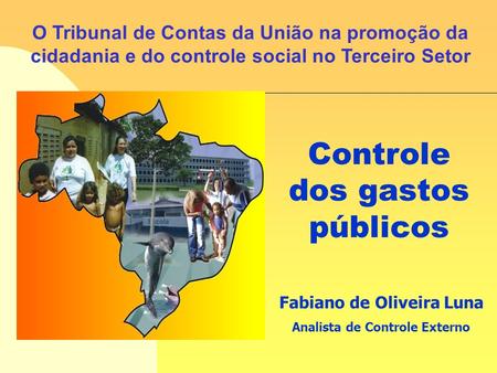 Controle dos gastos públicos Fabiano de Oliveira Luna Analista de Controle Externo O Tribunal de Contas da União na promoção da cidadania e do controle.