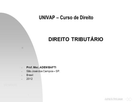 UNIVAP – Curso de Direito
